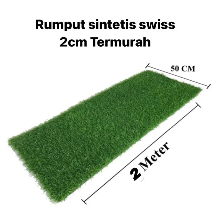 rumput sintetis swiss tebal 2cm ukuran 2meter x 50cm rumput sintetis harga terbatas /rumput sintetis meteran /hiasan taman /taman hias /indoor maupun outdoor