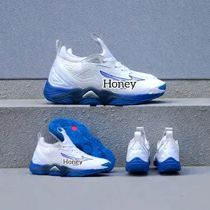Honey Sepatu Olahraga Volly Pria Wanita Mz Terbaru Sepatu Voli Putih Biru Nyaman dan Tahan Lama