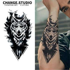 รอยสักชั่วคราว ดีไซน์หมาป่า กันน้ำ รอยสักไม่ติดนาน 15 วัน สติ๊กเกอร์รอยสัก