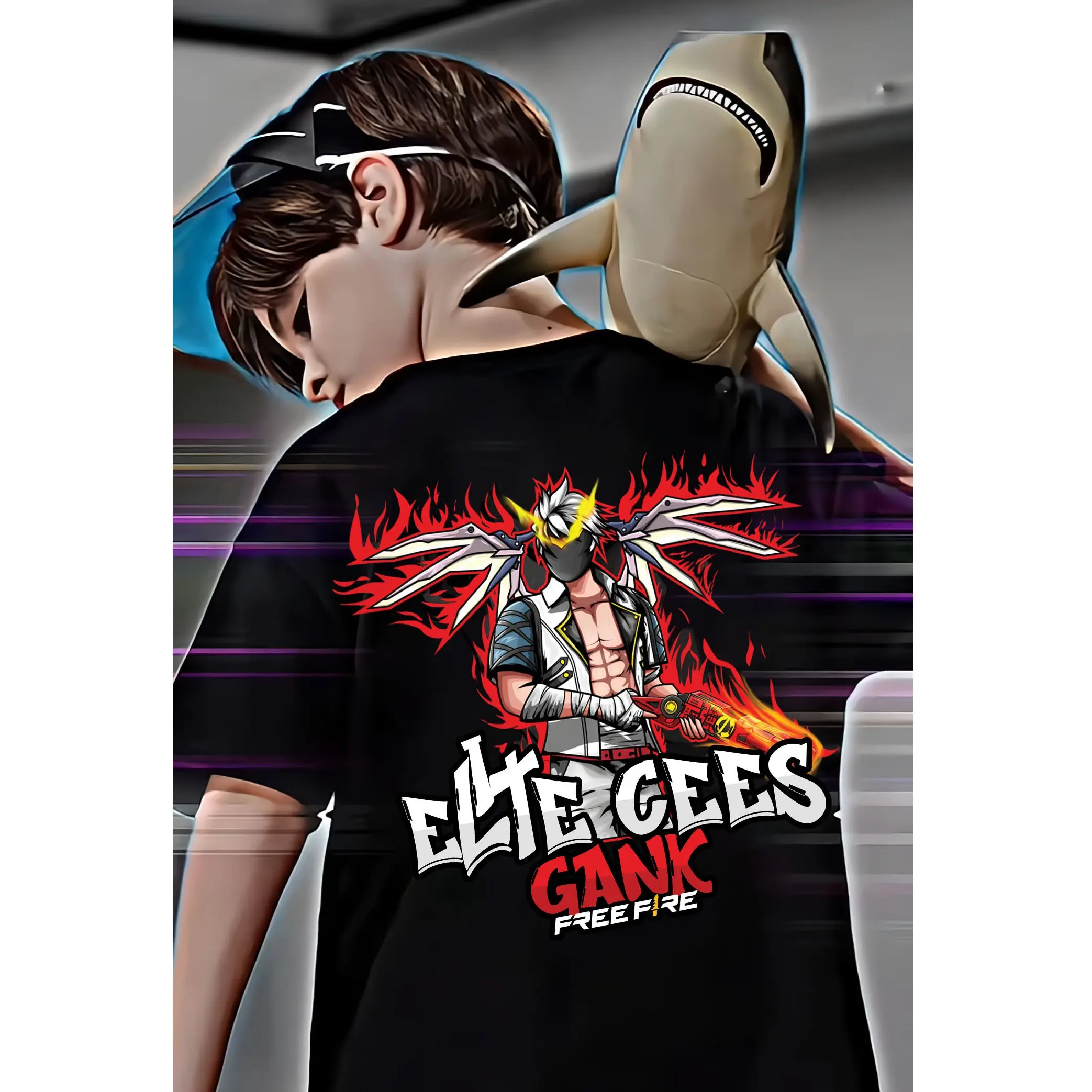 KAOS ANAK ELITE CEES SG OPM MASKER FF DB T-shirt Cotton combed 30s lembut adem 100% baju pria dan wanita Digital Kain Printing Sablon Pendek Katun ubaju pria Cowok Katun Santai Nyaman Atasan Fashion