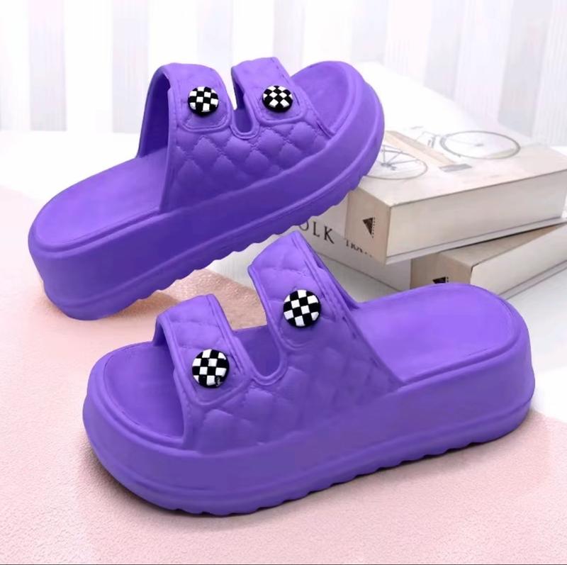 Product Introduction of Sandal Slop Anak Perempuan Ban Dua Asesoris Kancing Sendal Anak Cewe Slip On Tebal Casual Trendy Fashion 5