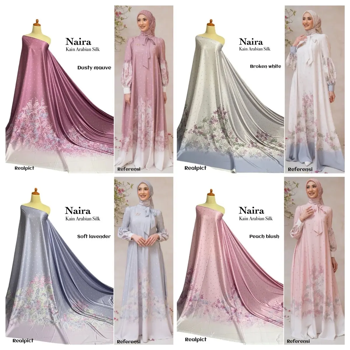 NAIRA SERIES | BAHAN ARABIAN SILK | KAIN METERAN MOTIF | KAIN SARIMBIT