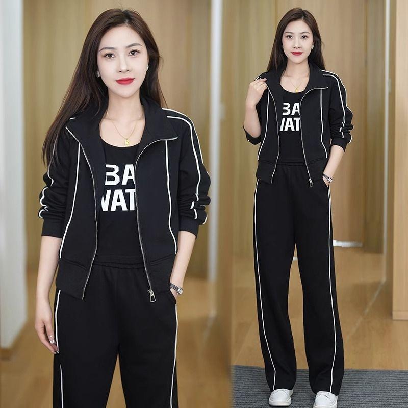 Bộ Đồ Quần Áo Thể Thao Thời Trang, Dành Cho Nữ, Áo Khoác, Quần Dài, Bộ Hai Mảnh polo  tracksuit bộ  thể da cá Women Top Pants 4