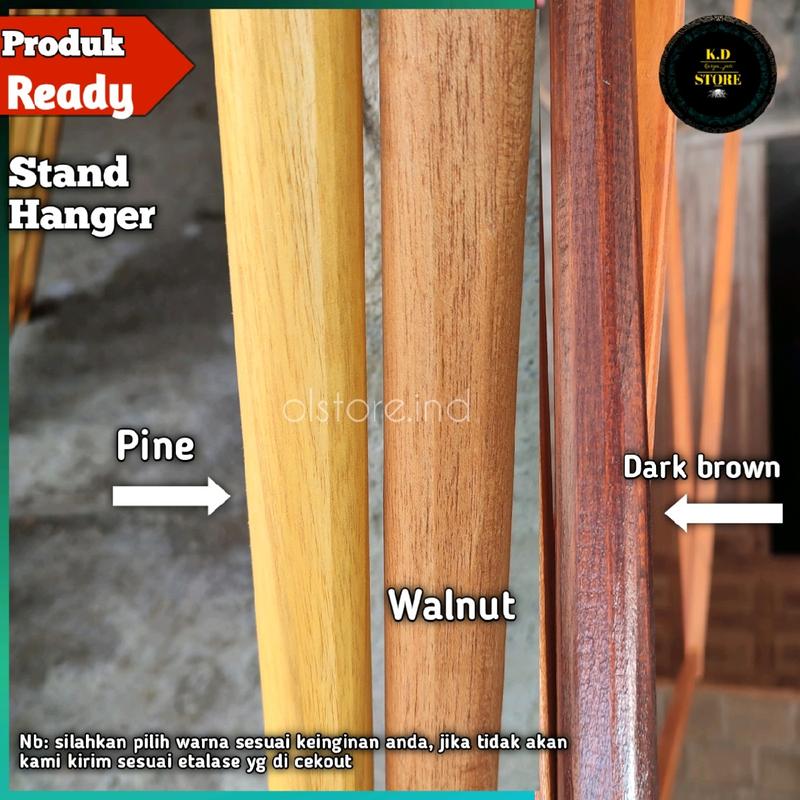 stand hanger baju standing hanger gantungan baju estetik premium jati Jawa 1