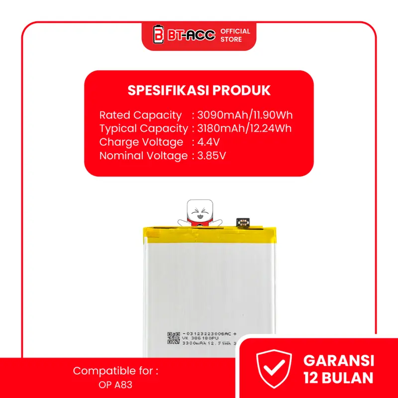 BT-ACC BLP649 Battery Baterai Compatible For Oppo A83