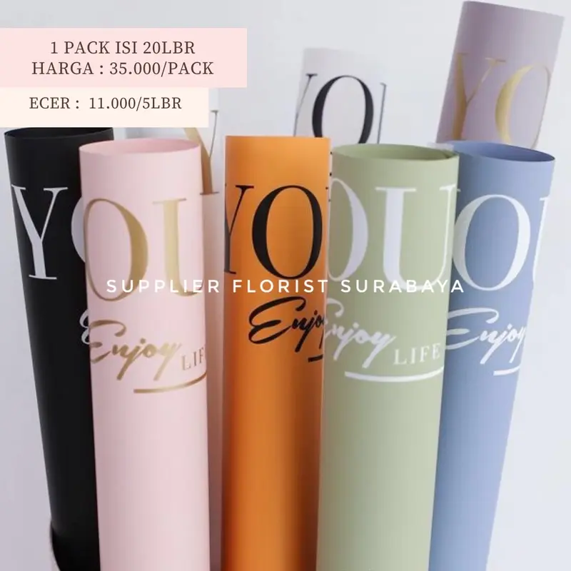 [5 LEMBAR] KERTAS BUNGA CELLOPHANE TULISAN EVERYDAY I LOVE YOU KOREAN STYLE WRAPPING PAPER WRAP BUKET BUNGA KOREAN STYLE WATERPROOF TAHAN AIR ADA GAMBAR ORANG DAN TULISAN SETIAP HARI AKU MENCINTAIMU SWEET ROMANTIC KERTAS BUNGA BUKET 4
