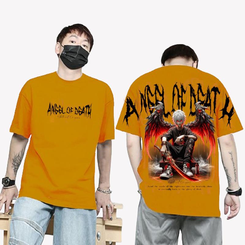 Product Introduction of kaos atasan pria ANGEL OF DEAT / kaos pria/wanita full caton cod bayar di tempat Baju Combed Distro Cowok Nyaman Panjang Pendek Oblong Santai 11