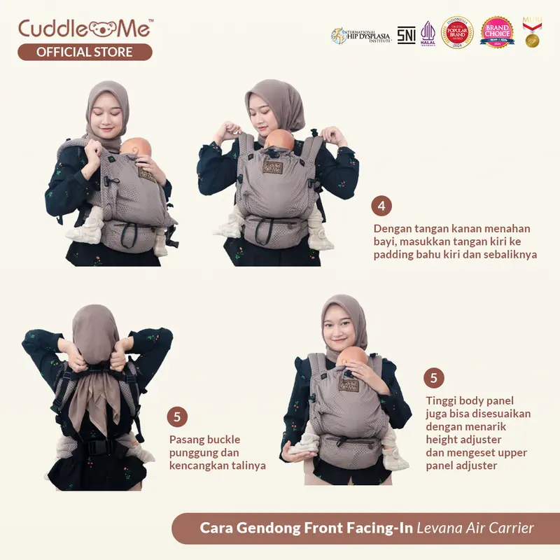 Gendongan Bayi - CUDDLEME Levana Air Carrier Gendongan Kanguru SSC M Shape Adjustable 6