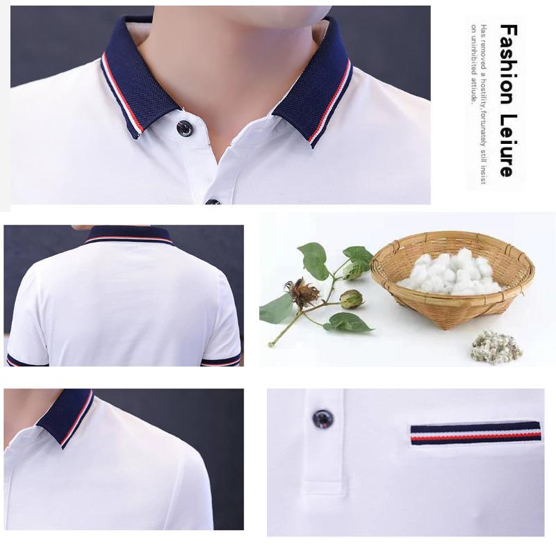 Product Introduction of Men s polo T shirt men Cotton short sleeved slim fit graphic tops men plain Korean clothing plus size 3XL s410503886 3
