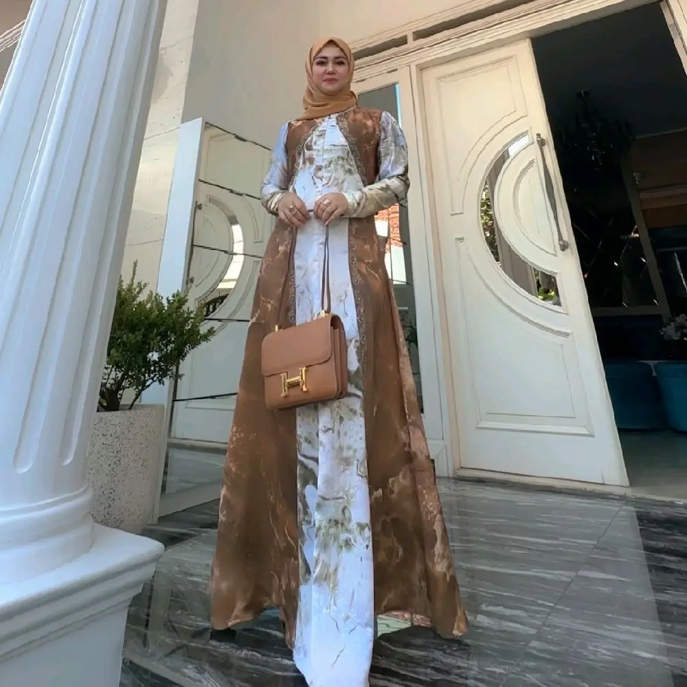 (TANPA HIJAB) Nazwa Abaya Rabiya Dress  Mewah Wanita Muslim