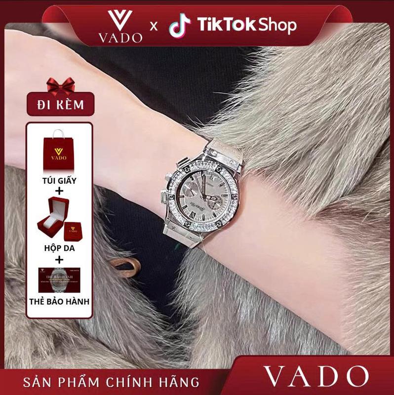 [TTS - DH2] Đồng hồ mặt tròn số đính đá sang trọng, hỗ trợ kháng nước - DH2 JRANDE