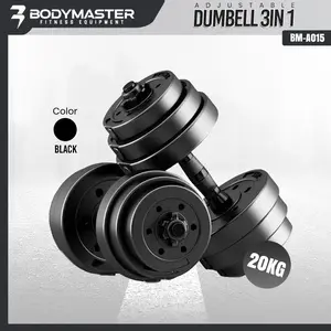 BODYMASTER 20KG 40KG BM-A015 3IN1 Adjustable Dumbell Barbell SET ABS PVC Dumbel Anti Slip