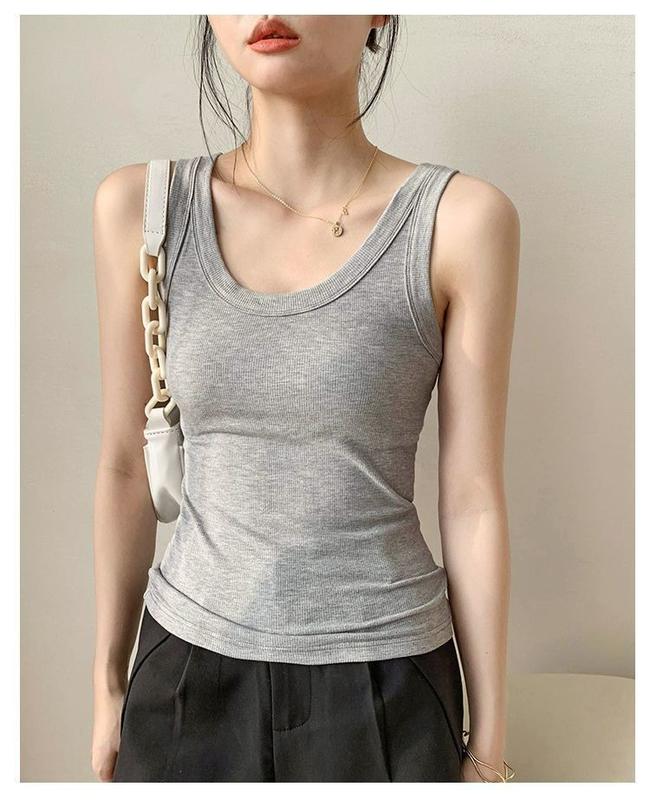 Áo Vest Cổ Yếm Lưng, Vải Modal Mới, Mỏng, Không Tay, Chống Trượt, Thích Hợp Cho Mùa Hè Và Mùa Xuân, Nữ, Cỡ 45kg-75kg áo  ba  lỗ  nữ  form  rộng  cá  tính áo  3  lỗ  có  mút  sẵn zahide  crop  top áo  lưới  đi  biển zipstring  shark  tank áo  dây  xích  sa 7