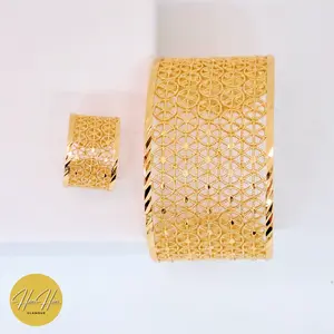 Gelang Bangle Dubai Motif Jeruk Isi 1 Pcs Set 1 Cincin Warna Gold - Aksesoris Wanita - Perhiasan Wanita - Kualitas Premium - Kualitas Impor - Bracelets Emas