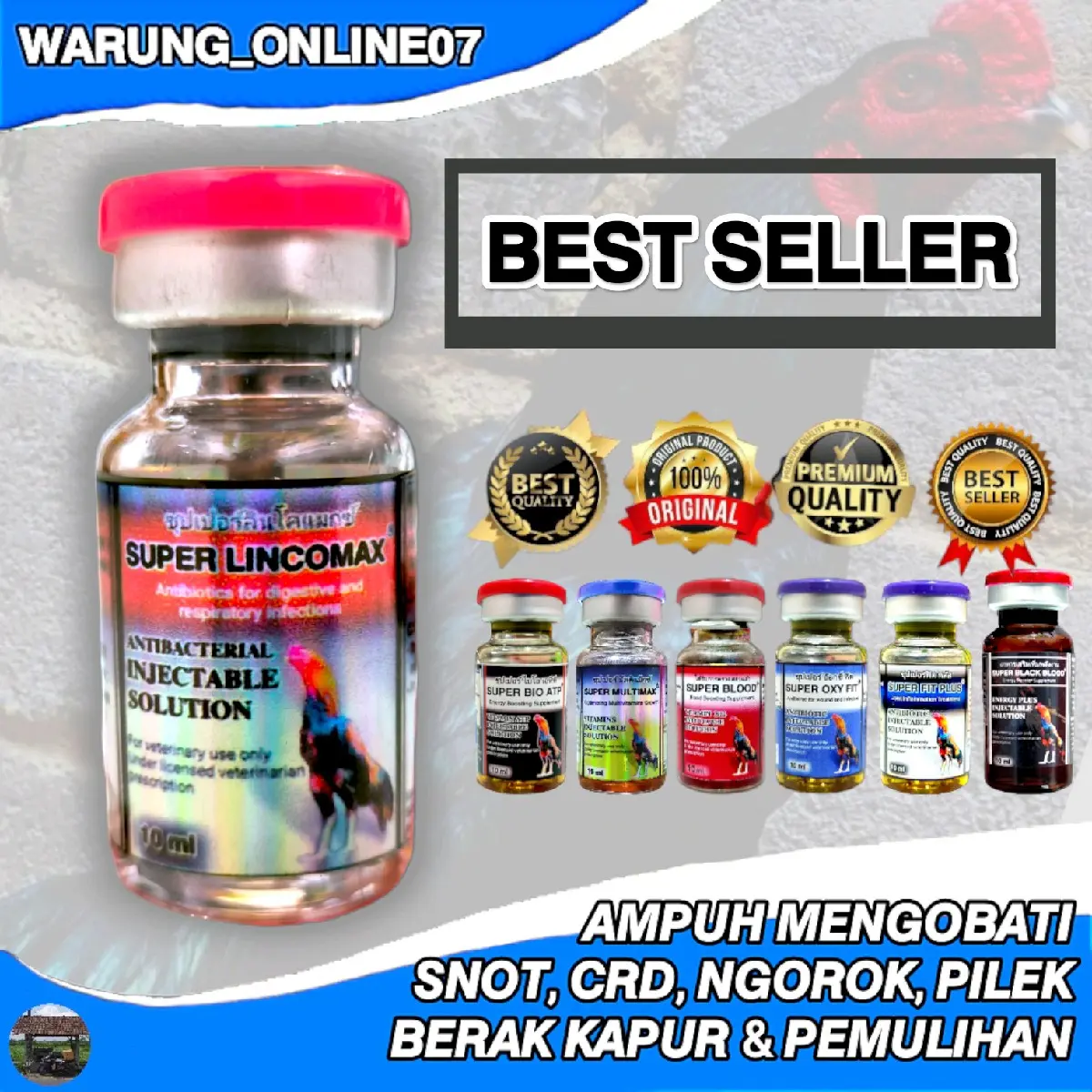 Super Lincomax 10ml - 3x Lebih Bagus Mengobati Infeksi Terkena Jalu Sebagai Antibiotik Penyembuhan Luka dan Obat CRD