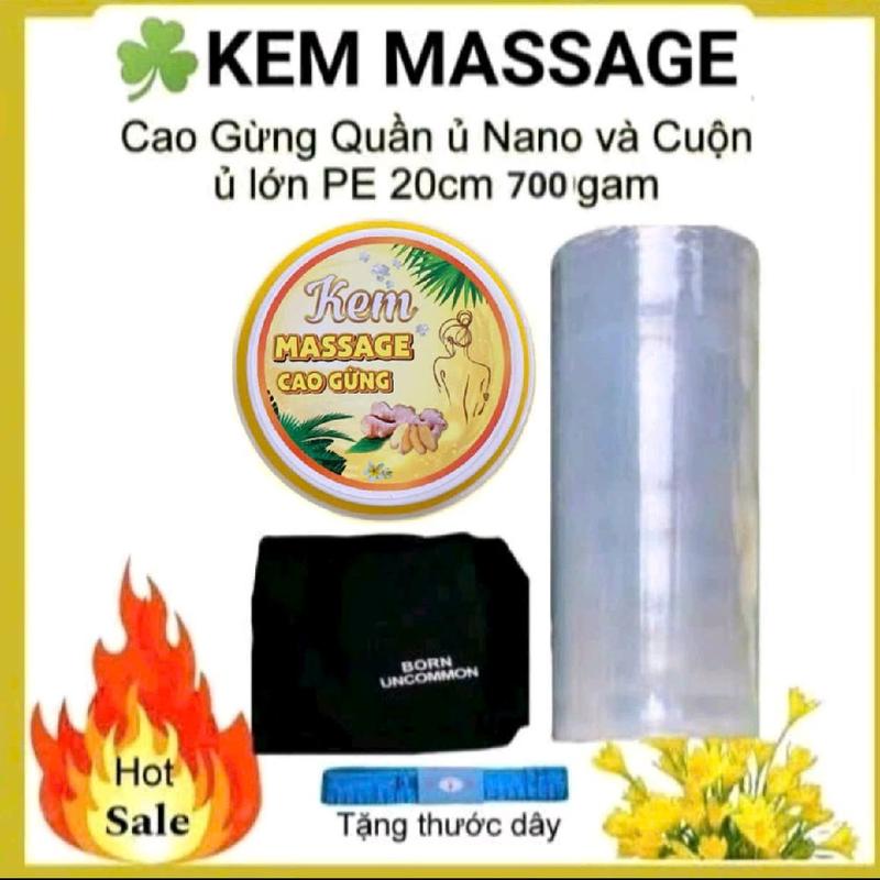  Combo kem Massage Cao Gừng - Mẫu cải tiến 250gam Quần ủ Nano và cuộn ủ PE Size Đại 20cm 700gam - Trang Nguyễn Shop Nữ Women 