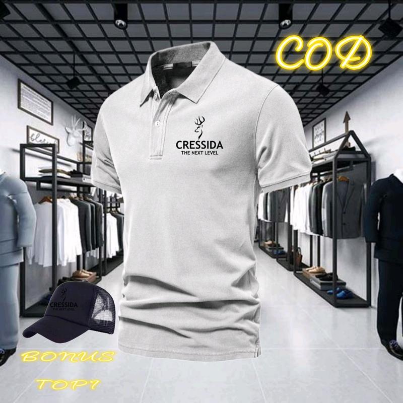 Bonus topi kaos kerah lengan pendek pria dewasa polo keren tebal dan lembut bisa cod 2