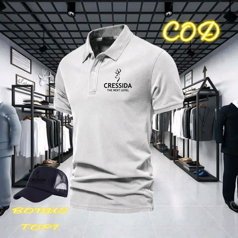 Bonus topi kaos kerah lengan pendek pria dewasa polo keren tebal dan lembut bisa cod 2
