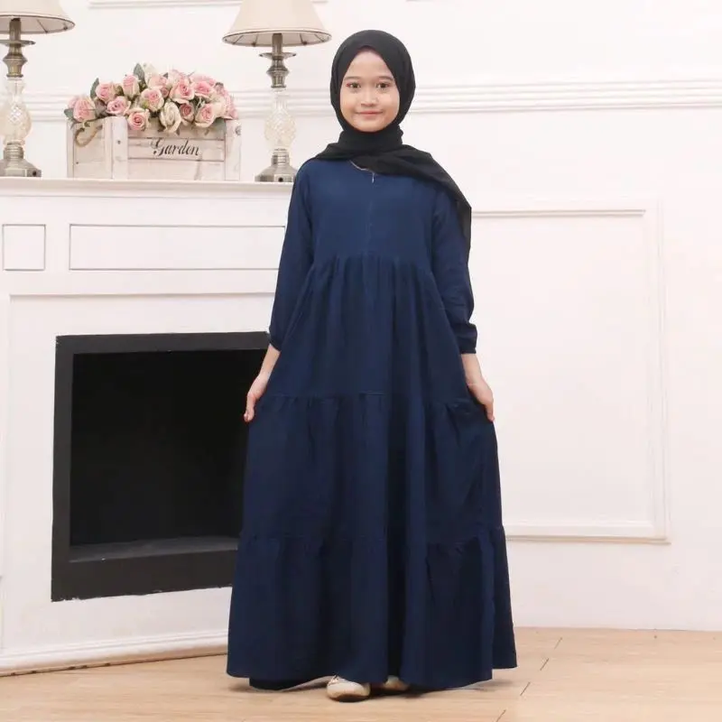 Baju Gamis Anak Terbaru Perempuan Bahan Rayon Adem Umur 7-12 Muslim Panjang