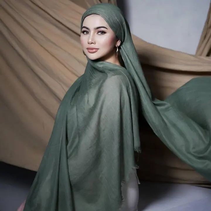 Heeriye Series BUNDLING MANJAH - NAVY - ASH GRAY - MATCHA PASHMINA SHAAL Jilbab Muslim Hitam Kerudung Empat Square Segi Pad 0