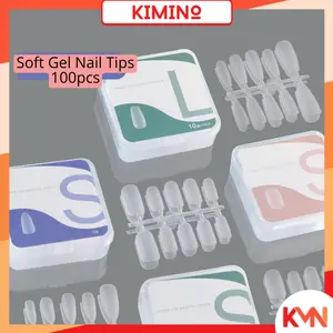 KMN 100 PCS Nail Art Soft Gel Tips Premium Kuku Palsu Extension Fake Nails Extension Soft Tips Nail Art