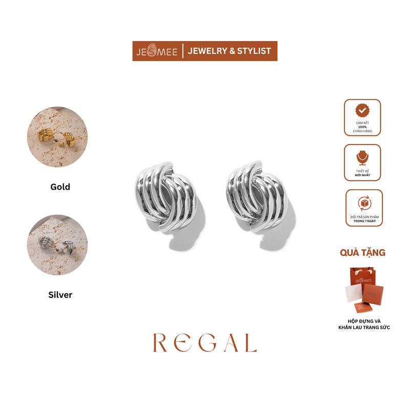 Khuyên Tai Nữ Sang Trọng Thiết Kế Hoàng Gia Regal Jesmee - E6557 bông tai