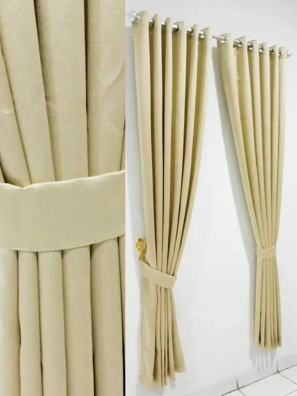 Gorden Hordeng Blackout Polos Emboss minimalis mewah Curtain jendela warna pink 4