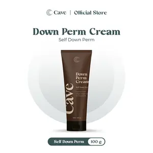 Cave Down Perm Cream 100gr - Pelurus Rambut Keriting & Mengembang dengan Vegan Keratin