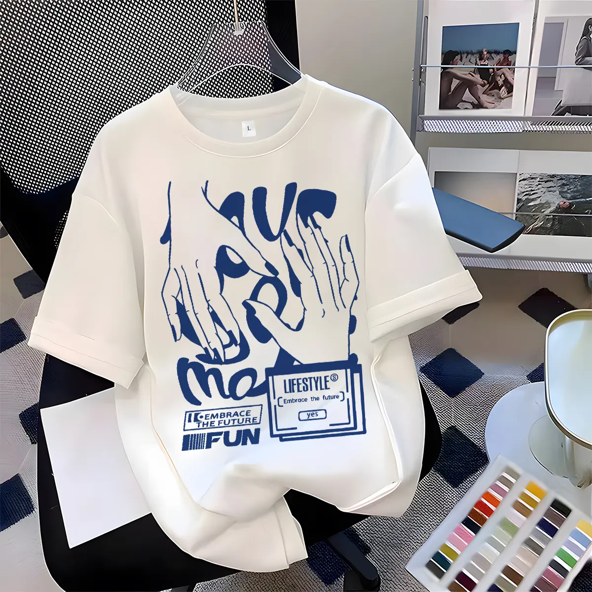 GF Kaos Wanita Boxy Street Style Motif Printed Slim Fit T shirt Pria Oversize Basic Unisex Tee Katun Combed Bahan Nyaman Baju Atasan Wanita - Kaos Skena Vintage Y2k - Kaos Oversize Kece - Y0495