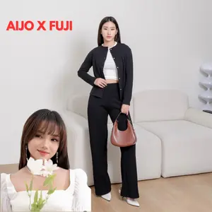 AIJOXFUJI | (READY) B1G1 Lizzie Cardigan - Atasan Wanita Lengan Panjang Kancing Knitwear Baju Kardigan Outer Oversize Basic Hitam Maroon Nyaman Santai Casual Merah Maroon Navy Simple