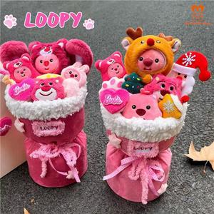 Patung Mainan Kartun Sejambak Bunga, Patung Mainan Kulomi dan Hello Kitty, Tema Kehidupan Abadi, Sesuai sebagai Hadiah Hari Lahir untuk Gadis, Ibu, Teman Wanita, Hari Valentine, Hari Wanita, Ulang Tahun, atau Hari Guru