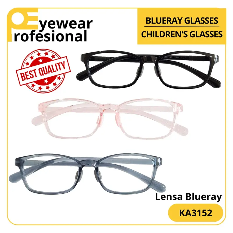 Kacamata Anak Anti Radiasi Blue Ray Elastik TR90 Frame Kacamata Komputer Anti Silau Sinar Matahari [[KA3152] 4