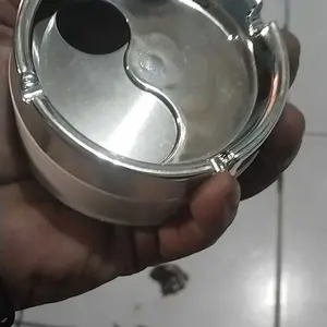 Uzeware Asbak Tutup Putar Asbak Portable Asbak Stainless Steel Tebal