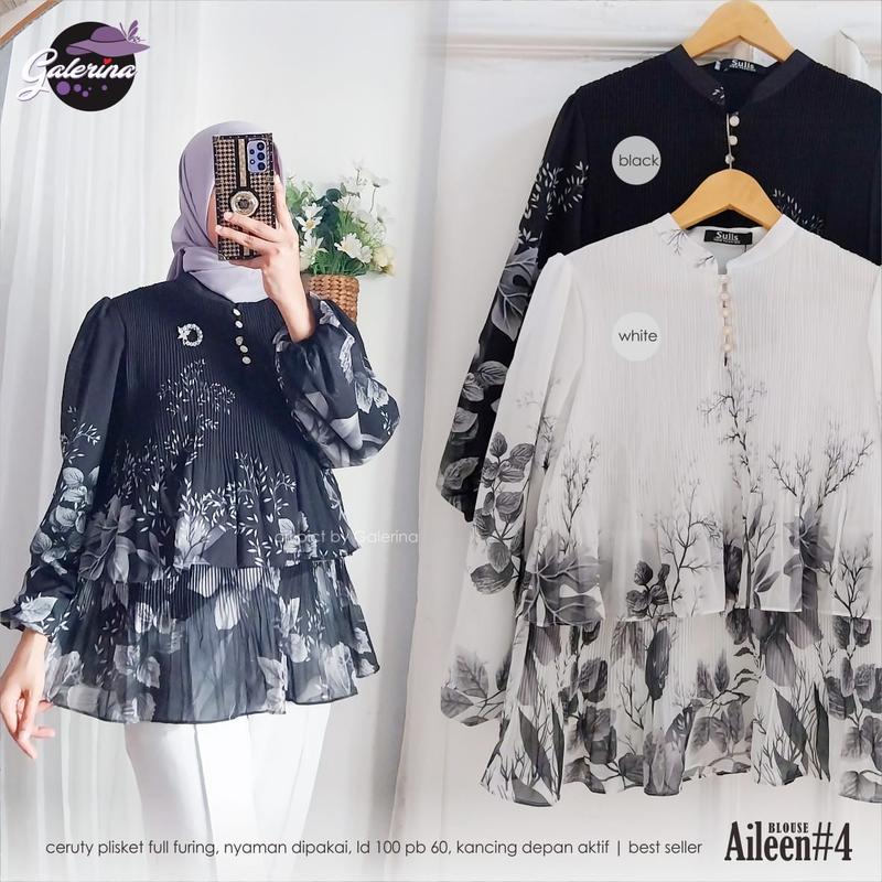 Product Introduction of Aileen Blouse baju atasan wanita motif cantik dan anggun Panjang 2