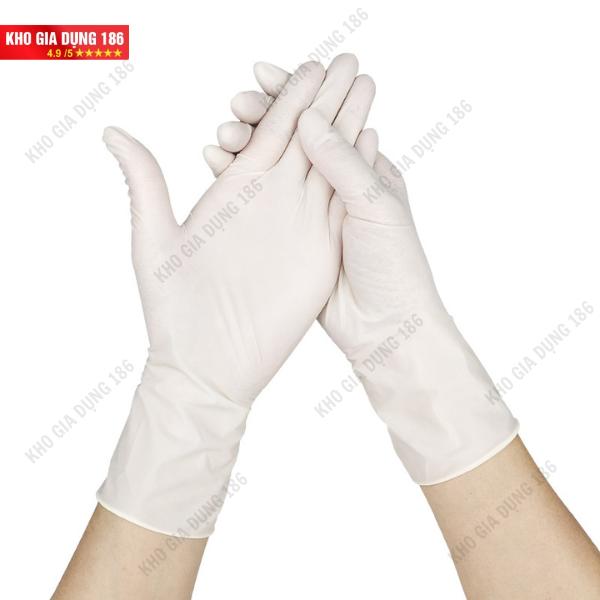 HỘP Găng Tay Nitrile MÀU TRẮNG Không Bột SIÊU DAI, chống hoá chất, chế biến thực phẩm nhà bếp - nặn mụn, SPA Thẩm Mỹ Viện, NHÀ HÀNG