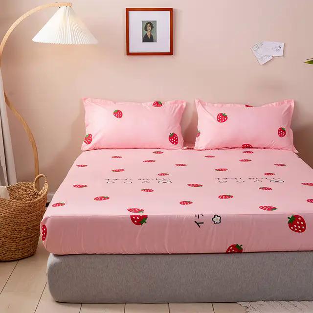 Brushed Fitted Sheet Elastic Band Home Strap Bedding High-End Luxury Mattress Cover Bedsheet No Pillowcase Simple Multi Size Bed 7