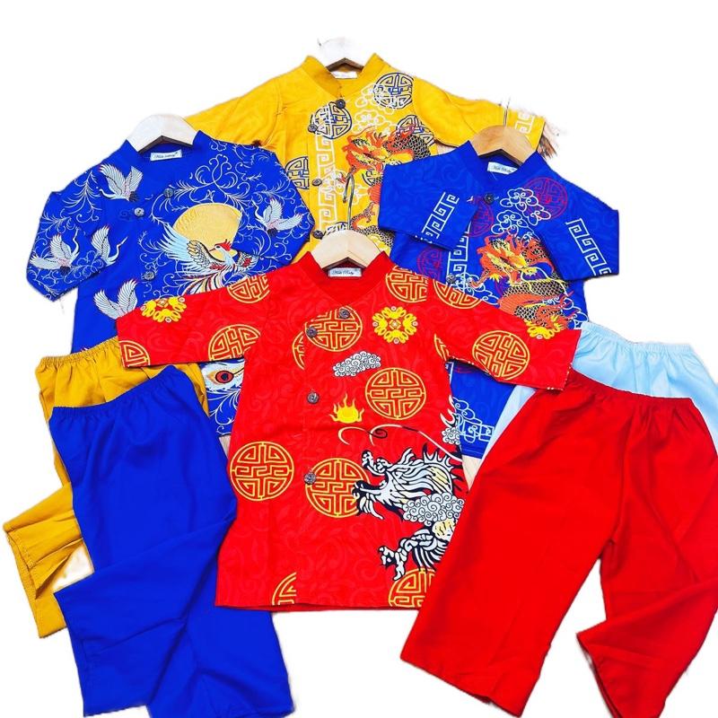 Combo 2 Bộ Áo Dài Cách Tân Cho Bé Trai Mặc Tết Lễ Vải Lụa Mềm Mát Size 8-18kg Thiết Kế Độc Đáo Chất Liệu Cao Cấp Đa Dạng Dịp Sử Dụng Thời Trang Sang Trọng 