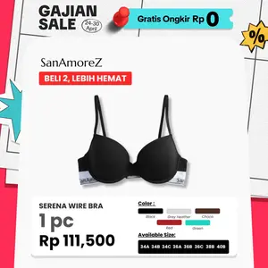 SanAmoreZ Serena Wire Bra Katun Cup 3/4 BH Busa Tipis Premium Size 34A-36C