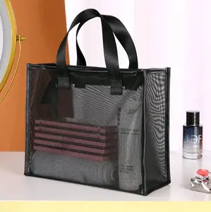 tas jaring  jala ringan  hitam tasbpantai organiser sampo tas tote perlengkapan mandi