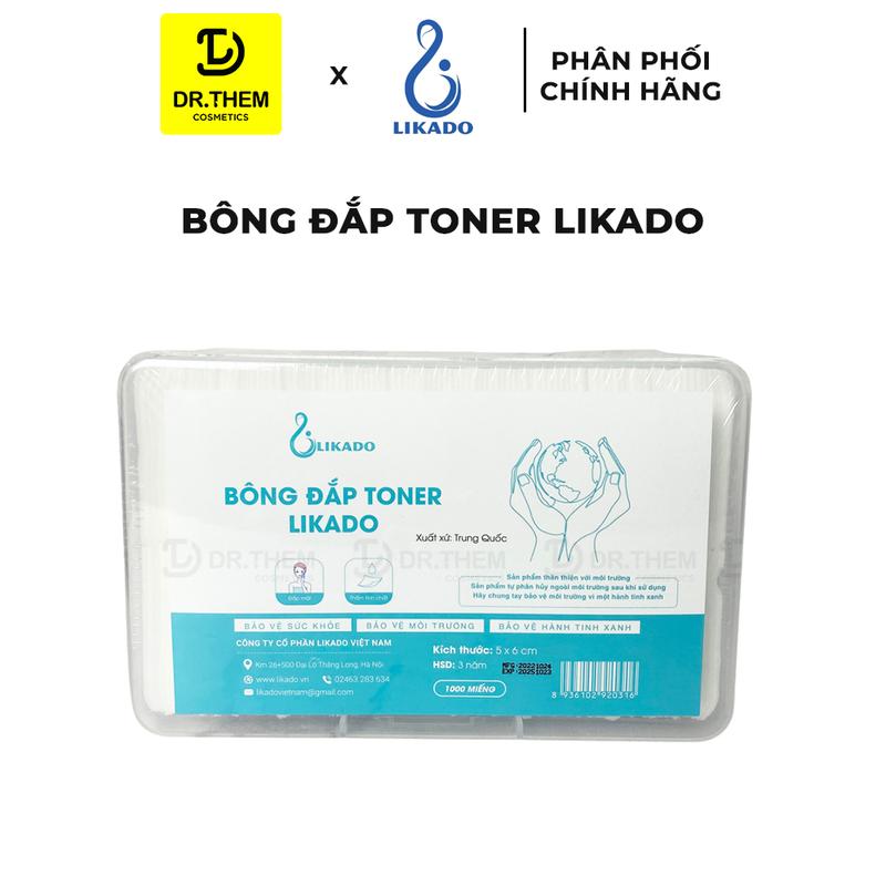 Bông Đắp Toner Likado Lotion Mask 1000 Miếng Cotton Mềm (1 Hộp)