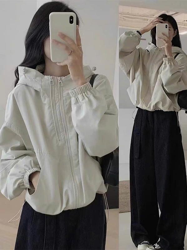  Áo Khoác Gió Nữ Form Rộng Có Mũ APT Unisex Áo Khoác Dù Chống Nắng Chống Gió Dáng Croptop Ulzzang 