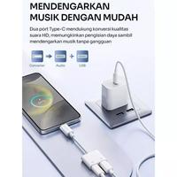 Gambar ADAPTER ROBOT RUC02 USB-C TO USB-C/AUDIO 3.5MM WHITE CONVERTER AUDIO 2IN1 TYPE C TO TYPE C + 3.5MM ADAPTER 2.4A dari btgcom Kota Denpasar 3 Tokopedia