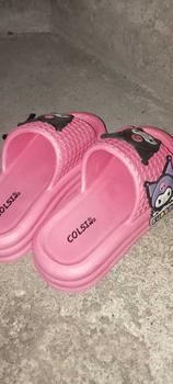 Product Review of COLSI Kuromi Slippers for Rubber Thick Soled Sandals Outdoor Indoor Bathroom Girls' Purple Pink Khaki Shoes Size 24-35 #XC-356-5S/M from Y**g S**i 2
