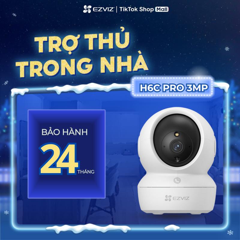  Camera Trong Nhà H6c Pro 3MP  2K  EZVIZ Xoay 360 độ Ban Đêm Có Màu Nút Gọi Thoại Báo Động Phát Hiện Người Đàm Thoại 2 Chiều Phát hiện tiếng ồn lớn Hẹn Giờ Báo Động Wifi 2 Bằng Tần 2.4Ghz 