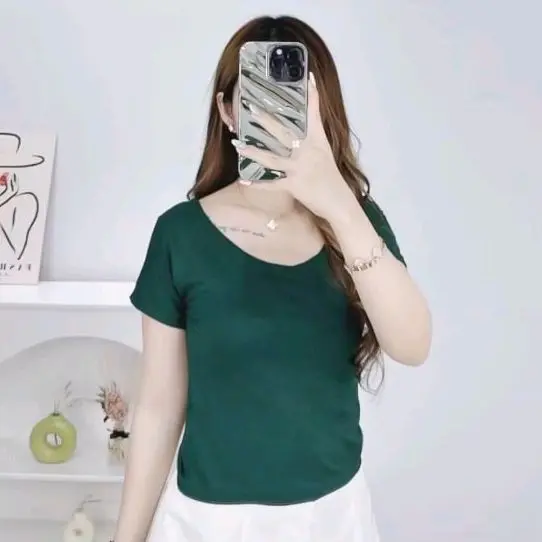 KAOS CROP TOP |Aurora Fashion | Bahan cotton lembut dan nyaman Atasan Katun Santai 6