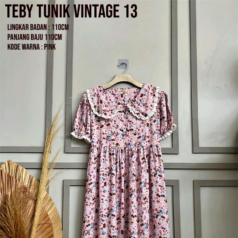 Tunik Midi Rayon Viscose Motif Vintage by Teby 2