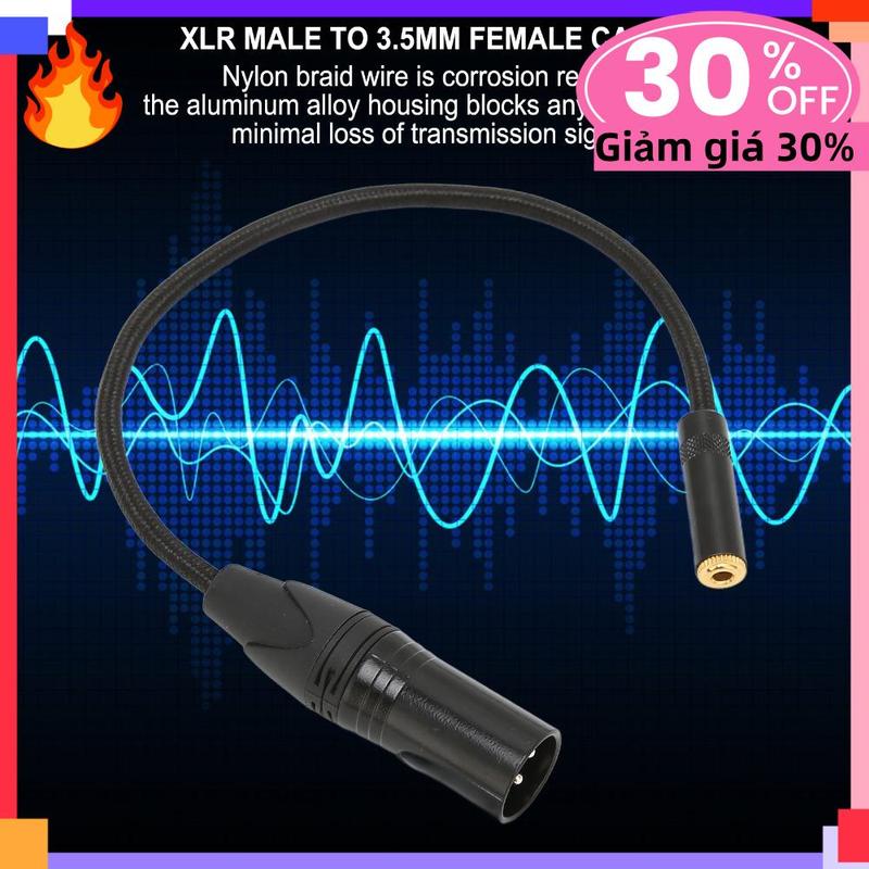 Digital age Chuyên nghiệp 0,3m/0,98ft Cáp XLR 3 chân đực sang 3.5mm cái Đầu nối…