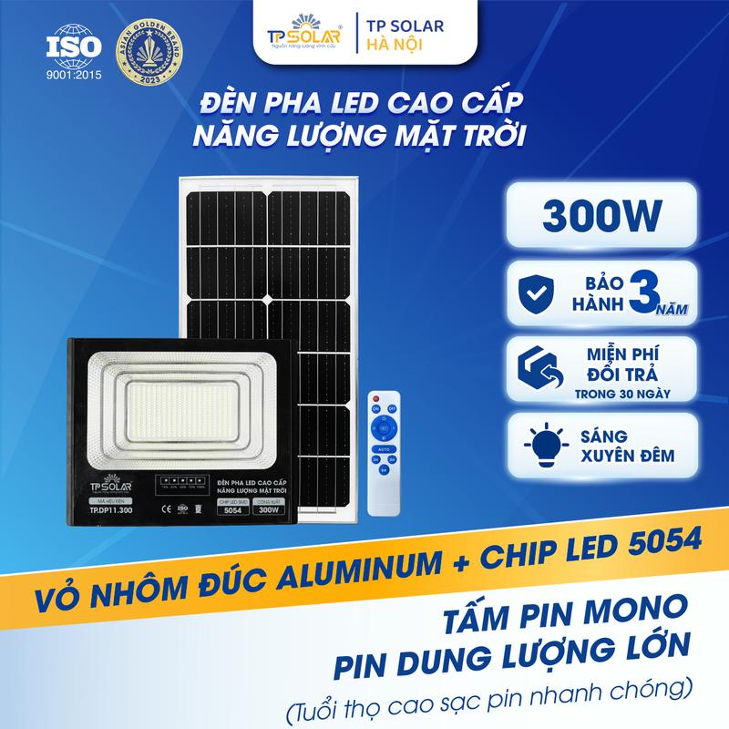  Đèn Pha Năng Lượng Mặt Trời Công Suất 300W Pin Mono Sạc Nhanh Led 5054 Chống Nước Siêu Sáng Chính Hãng TP Solar TP.DP11.300 