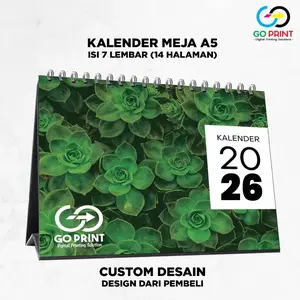 Cetak Kalender Meja Duduk Custom A5 - 7 lbr - 14 Halaman