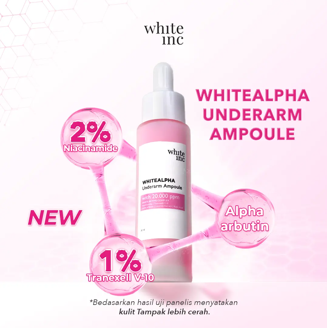 [30ml] WHITE INC Whitealpha Underarm Ampoule | Formulasi Ampoule yang bisa mencerahkan serta lembut dan nyaman untuk kulit sensitif